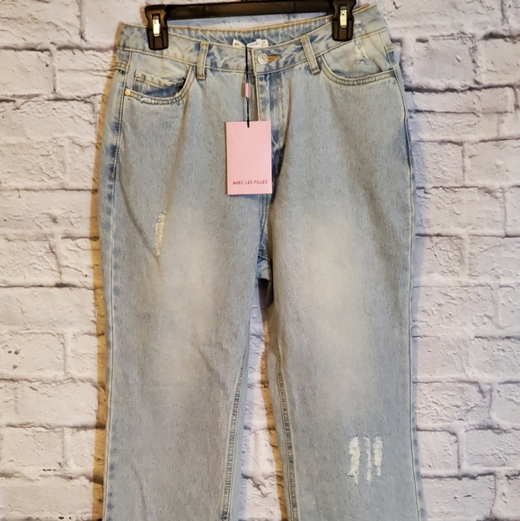 👖Avec Les Filles Distressed Denim Jeans - Picture 2 of 15
